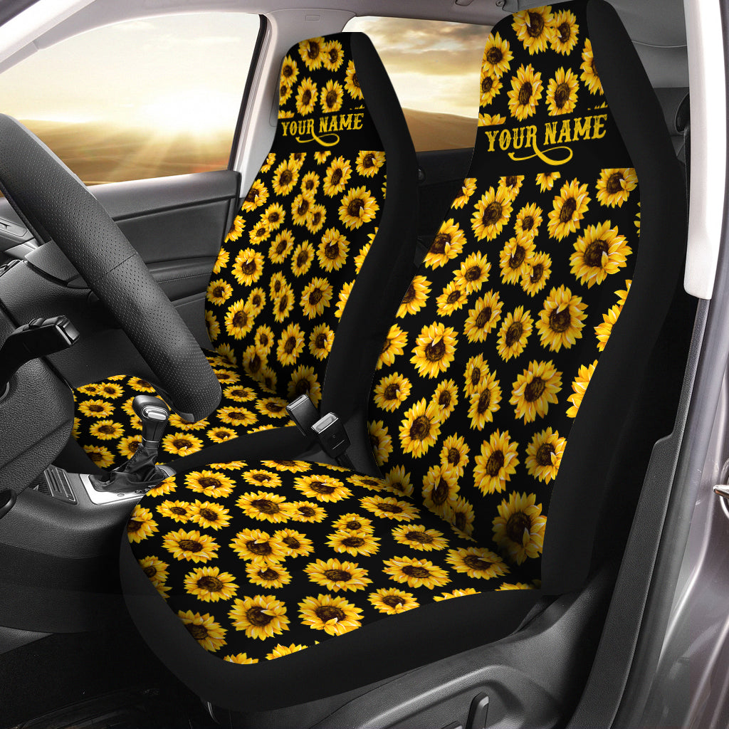 Personalized Sunflower 3D Seat Covers, Custom Car Accessories Car Seat Protector - IPHW952