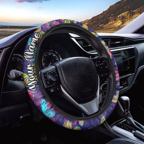 Custom Butterfly Steering Wheel Cover, Unique gifts for Mom on Mother's day, butterflies things for girls, women - IPHW955