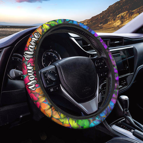 Custom Butterfly Steering Wheel Cover, Unique gifts for Mom on Mother's day, butterflies things for girls, women - IPHW956
