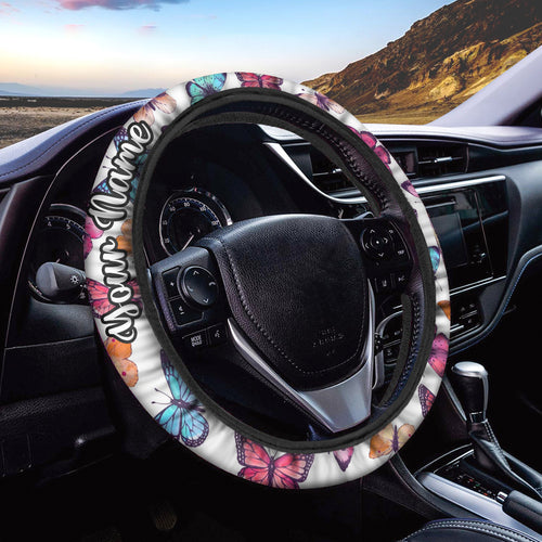Custom Butterfly Steering Wheel Cover, Unique gifts for Mom on Mother's day, butterflies things for girls, women - IPHW958