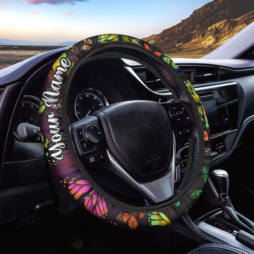Custom Butterfly Steering Wheel Cover, Unique gifts for Mom on Mother's day, butterflies things for girls, women - IPHW959