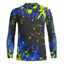 Load image into Gallery viewer, Black And Green Camo Custom Long Sleeve Performance Fishing Shirts Fishing Jerseys IPHW4616