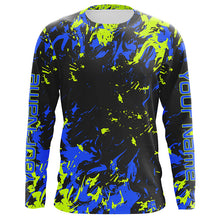 Load image into Gallery viewer, Black And Green Camo Custom Long Sleeve Performance Fishing Shirts Fishing Jerseys IPHW4616