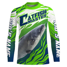 Load image into Gallery viewer, River Blue Catfish Custom Long Sleeve Fishing Shirts, Catfish Tournament Fishing apparel | green IPHW3624