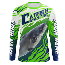 Load image into Gallery viewer, River Blue Catfish Custom Long Sleeve Fishing Shirts, Catfish Tournament Fishing apparel | green IPHW3624