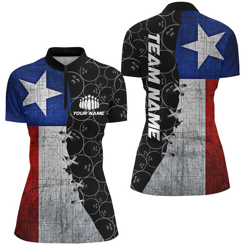 Vintage Texas Flag Custom Texas Bowling Team Shirts Tx Bowling League Outfits For Women IPHW5481