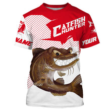 Load image into Gallery viewer, Angry Catfish Custom Long sleeve performance Fishing Shirts, Catfish hunter Fishing jerseys | red IPHW3377