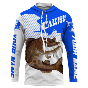 Angry Catfish Custom Long sleeve performance Fishing Shirts, Catfish hunter Fishing jerseys | blue IPHW3379