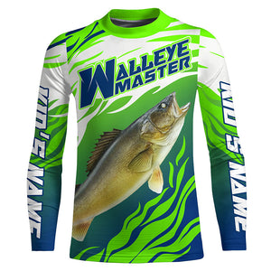 Walleye Fishing Custom Uv Protection Long Sleeve Fishing Shirts, Walleye Master Tournament Shirt IPHW3933