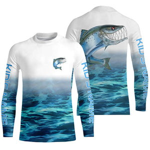 Custom Chinook King Salmon Tournament Long Sleeve Fishing Shirts, Salmon Performance Fishing Jerseys IPHW4795