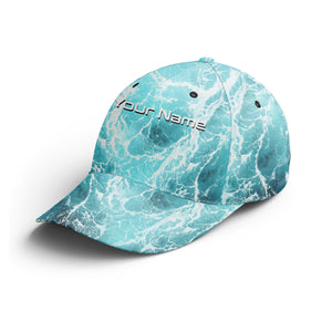 Saltwater Sea wave camo Custom Adjustable Fishing Baseball Trucker Angler hat cap Fishing gifts IPHW3265