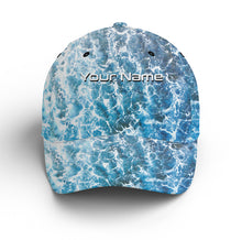 Load image into Gallery viewer, Saltwater Sea wave camo Custom Adjustable Fishing Baseball Trucker Angler hat cap Fishing gifts IPHW3268