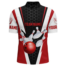 Load image into Gallery viewer, Bowling Shirts For Men Custom Name And Team Name Strike Bowling Ball And Pins, Team Bowling Shirts IPHW4175