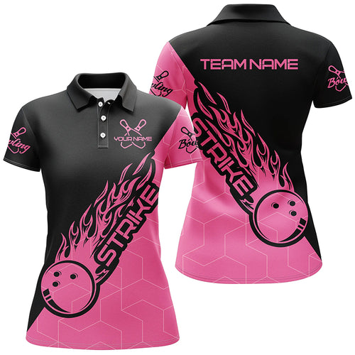 Custom Bowling Shirts For Women, Bowling Team Shirts Bowling Strike | Pink IPHW4476