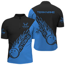 Load image into Gallery viewer, Custom Bowling Shirts For Men And Women, Bowling Team Shirts Bowling Strike | Black And Blue IPHW3945