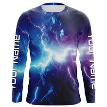 Load image into Gallery viewer, Personalized Uv Protection Long Sleeve Tournament Fishing Shirts, Thunder Fishing Jerseys IPHW4773