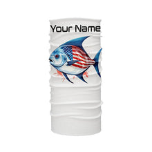 Load image into Gallery viewer, Pompano Fishing American Flag Custom Long Sleeve Fishing Shirts, Patriotic Fishing Jerseys IPHW4784