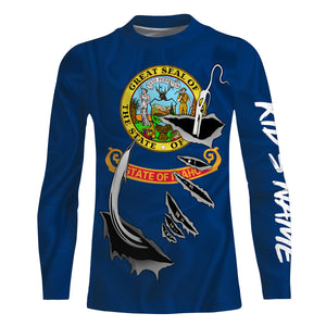 Idaho Flag 3D Fish Hook UV Protection Custom Long Sleeve performance Fishing Shirts IPHW488