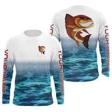 Load image into Gallery viewer, Angry Redfish Custom Long Sleeve Fishing Shirts, Redfish Puppy Drum Performance Fishing Shirts IPHW6133