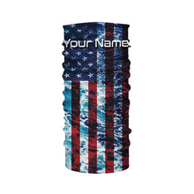 Load image into Gallery viewer, Custom Saltwater Long Sleeve Uv Fishing Shirts, American Flag Sea Wave Camo Fishing Shirts IPHW5028