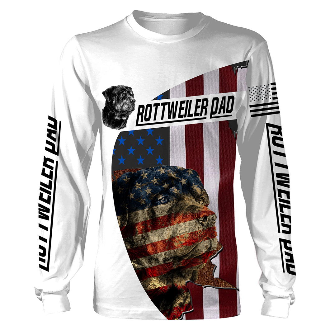 Rottweiler dog Dad US Flag Full printing shirts - Patriotic shirts for Dog lovers - IPH2211