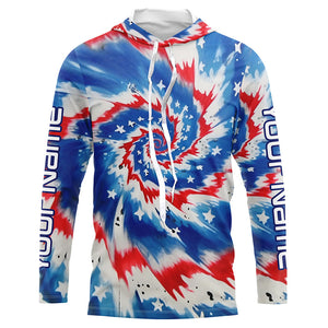 American Flag Tie Dye Custom Long Sleeve Performance Fishing Shirts, Patriotic Fishing Jerseys IPHW4726