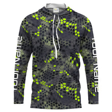 Load image into Gallery viewer, Forest lime green Fishing Hunting camo Custom Long Sleeve performance Fishing Shirts UV Protection UPF 30+ - IPHW1546