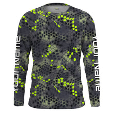 Load image into Gallery viewer, Forest lime green Fishing Hunting camo Custom Long Sleeve performance Fishing Shirts UV Protection UPF 30+ - IPHW1546