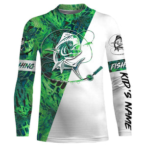Mahi Mahi (Dorado) Fishing tattoo Mahi Camo Custom name All over print shirts Personalized Fishing gift for men, women and kid - IPH1351