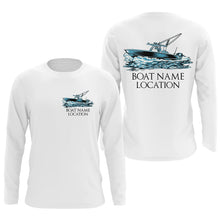 Load image into Gallery viewer, Custom Fishing Boat Name Long Sleeve Fishing Shirts, Personalized Fisher Boats Shirt IPHW5095