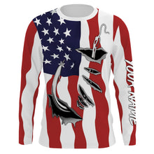 Load image into Gallery viewer, Personalized ChipteeAmz American Flag Long sleeve Fishing Shirt IPH1900