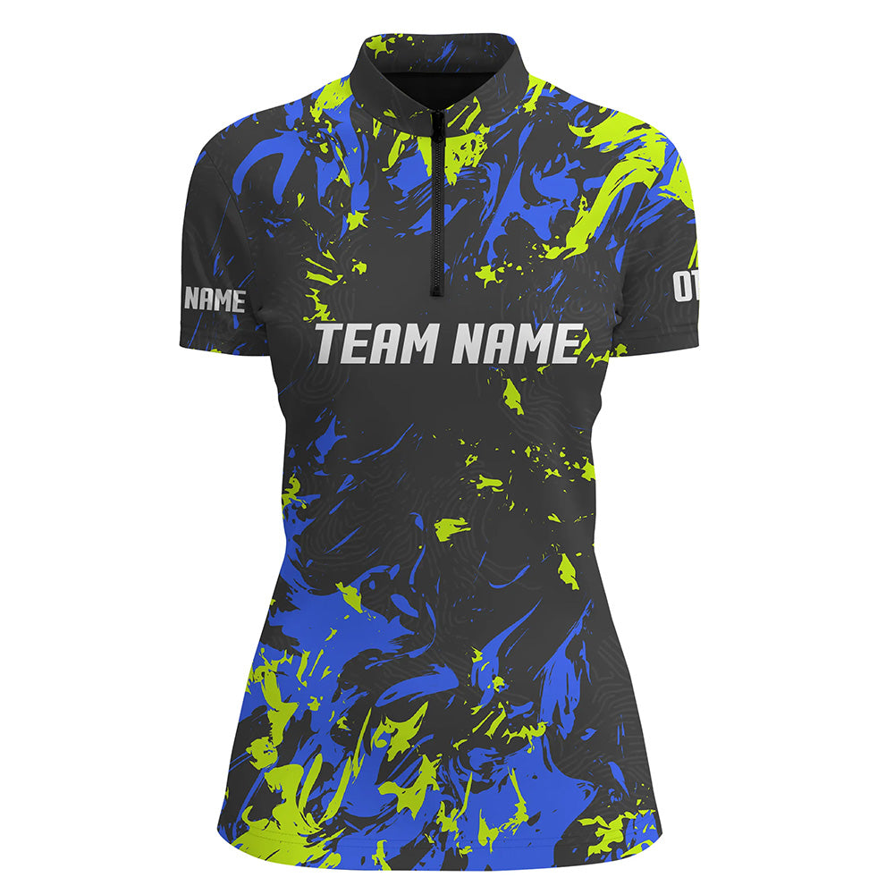Personalized Bowling Team Jerseys, Bowling Shirts For Women With Customized Name | Green IPHW4510