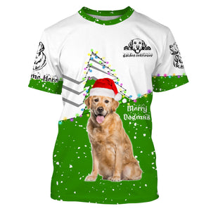 Cute funny Golden Retriever Christmas 3D All over Sweatshirt, Long sleeve, Zip up, Hoodie shirt styles to choose for Dog lovers - IPH2159