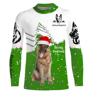 Cute funny German Shepherd Christmas 3D All over Sweatshirt, Long sleeve, Zip up, Hoodie shirt styles to choose for Dog lovers - IPH2160