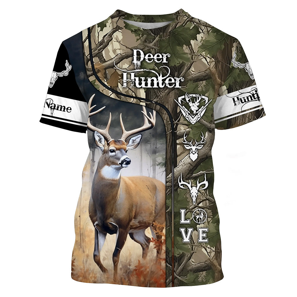 Personalized Deer Hunter Full Printing Shirts Big Game Hunting Camo Deer Shirt For Men And Women IPHW5449