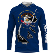 Load image into Gallery viewer, Utah Flag 3D Fish hook UV protection Custom long sleeve performance Fishing Shirts fishing apparel IPHW513