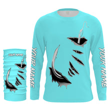 Load image into Gallery viewer, Fish hook Custom Sky blue Long Sleeve performance Fishing Shirts Fishing jerseys - IPHW1489