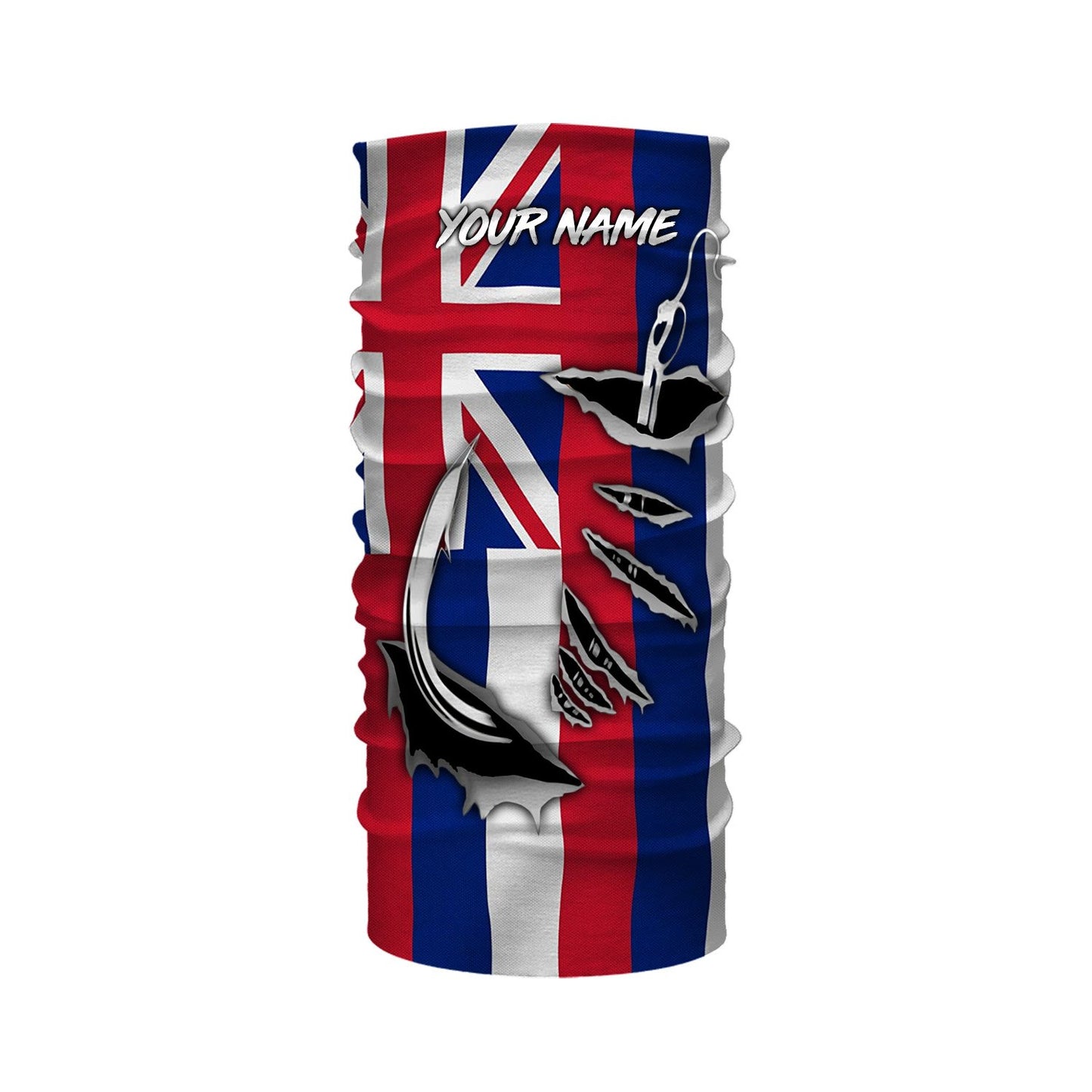 Hawaii State Fishing Custom Hawaiian Flag 3D Fish Hook UV Protection Long sleeve IPHW511