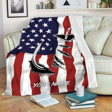 Load image into Gallery viewer, Custom Fishing Blanket 3D Fish hook American Flag 3D Printed Soft Warm Fleece Blanket - unique brithday, Christmas gift ideas for Fishing lovers - IPH2314