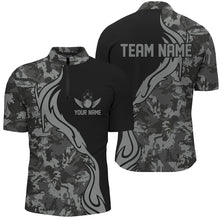 Load image into Gallery viewer, Personalized Gray Camo Bowling Shirts For Men Custom Bowling Team Jerseys Bowlers Outfits IPHW5520