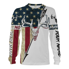 Load image into Gallery viewer, Bow Hunter Deer Hunting American Flag Custom All over print Shirts, Deer skull shirts - IPHW1158