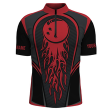 Load image into Gallery viewer, Red Flaming Bowling Ball Custom Men&#39;S Bowling Jerseys, Matching Team Bowling Shirts IPHW4200