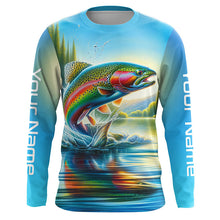 Load image into Gallery viewer, Fly Fishing Rainbow Trout Custom Long Sleeve Fishing Shirts, Trout Fishing Jerseys IPHW5583