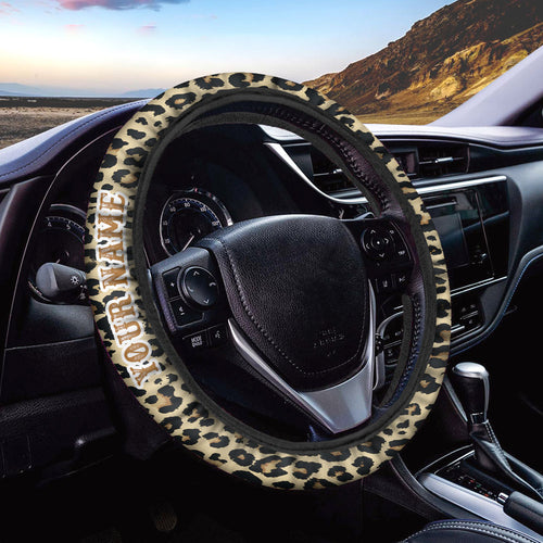 Leopard print Steering Wheel Cover, Custom Car Accessories Car Protector - IPHW1008