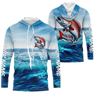 Redfish Puppy Drum Fishing Custom Performance Long Sleeve Uv Protection Shirts, Saltwater Fishing IPHW6115