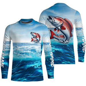 Redfish Puppy Drum Fishing Custom Performance Long Sleeve Uv Protection Shirts, Saltwater Fishing IPHW6115