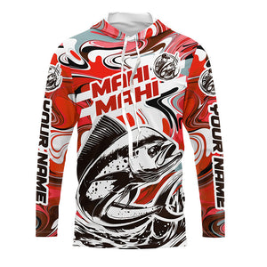 Custom Mahi Mahi Long Sleeve Uv Protection Fishing Shirts, Mahimahi Performance Shirts | Red Camo IPHW6153