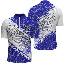 Load image into Gallery viewer, Custom Bowling Shirts For Men And Women, Team Name Bowling Jerseys Eagle Wings | Blue IPHW5817