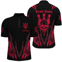 Load image into Gallery viewer, Custom Bowling Shirts For Men And Women, Skull Bowling Team Shirts Bowling Pin | Red IPHW5837
