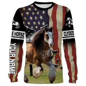 Clydesdale horse Vintage style Customize name 3D All over print shirts - personalized apparel gift for horse lovers - IPH1727